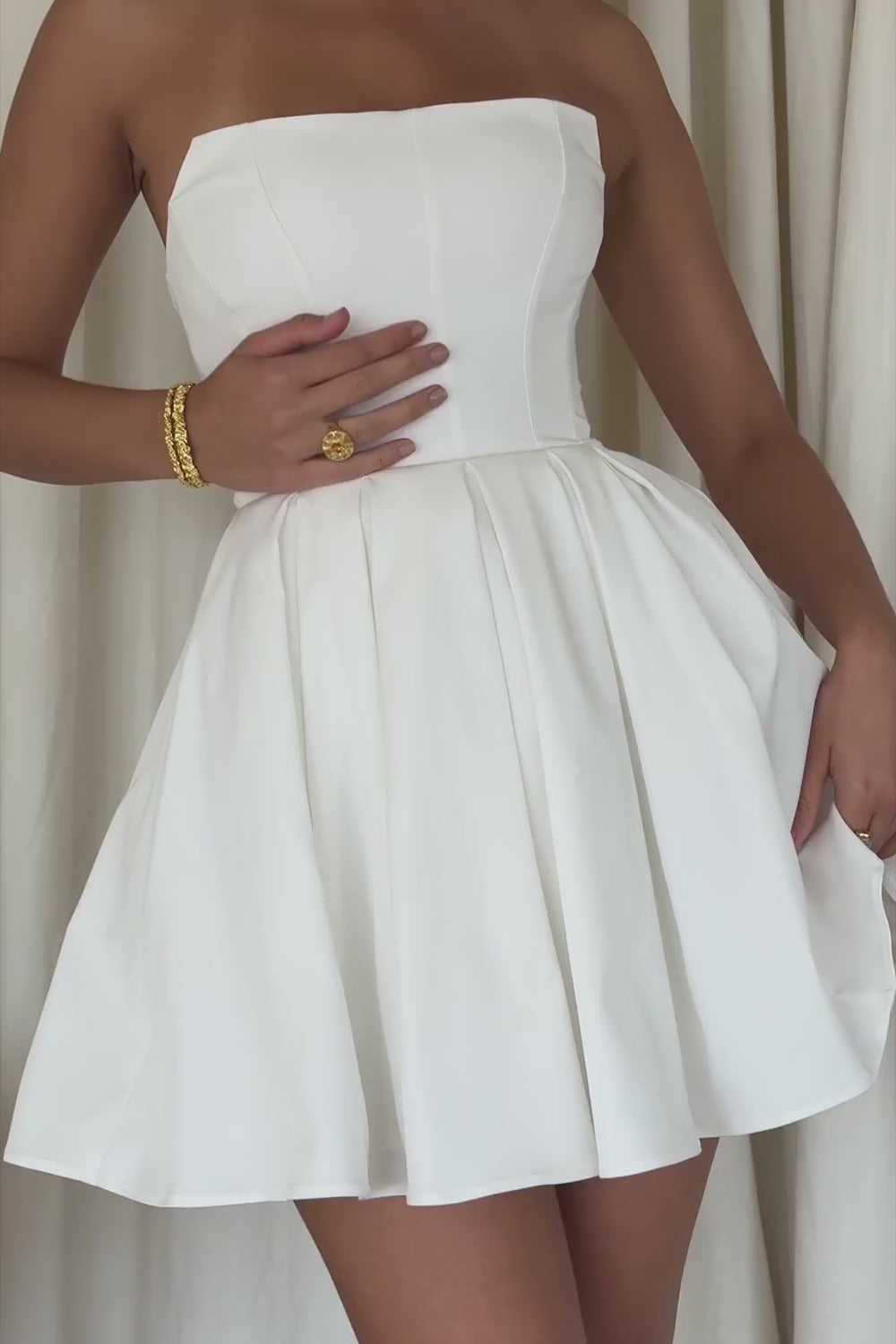 Evelina Mini Dress - Ivory - Image 5