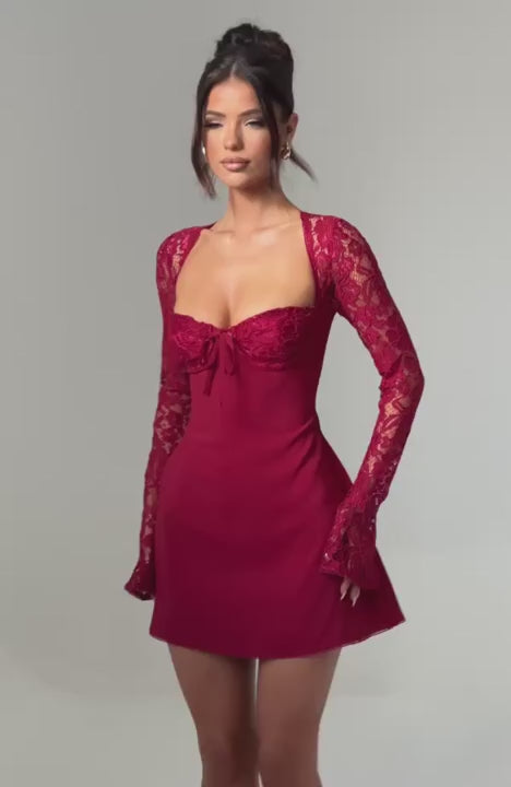 Jacinta Mini Dress - Red - Image 7