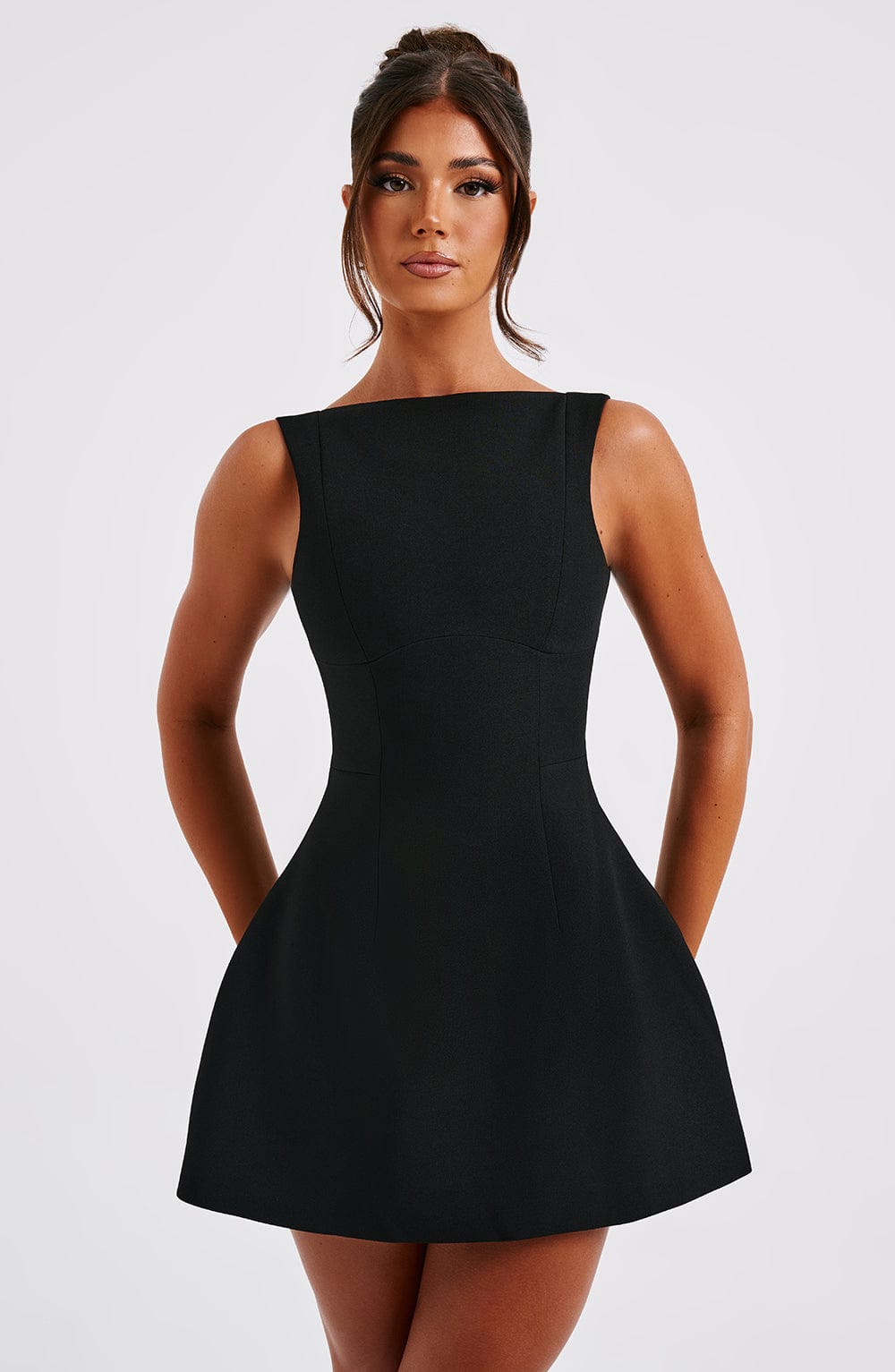 Aria Mini Dress - Black - Image 3