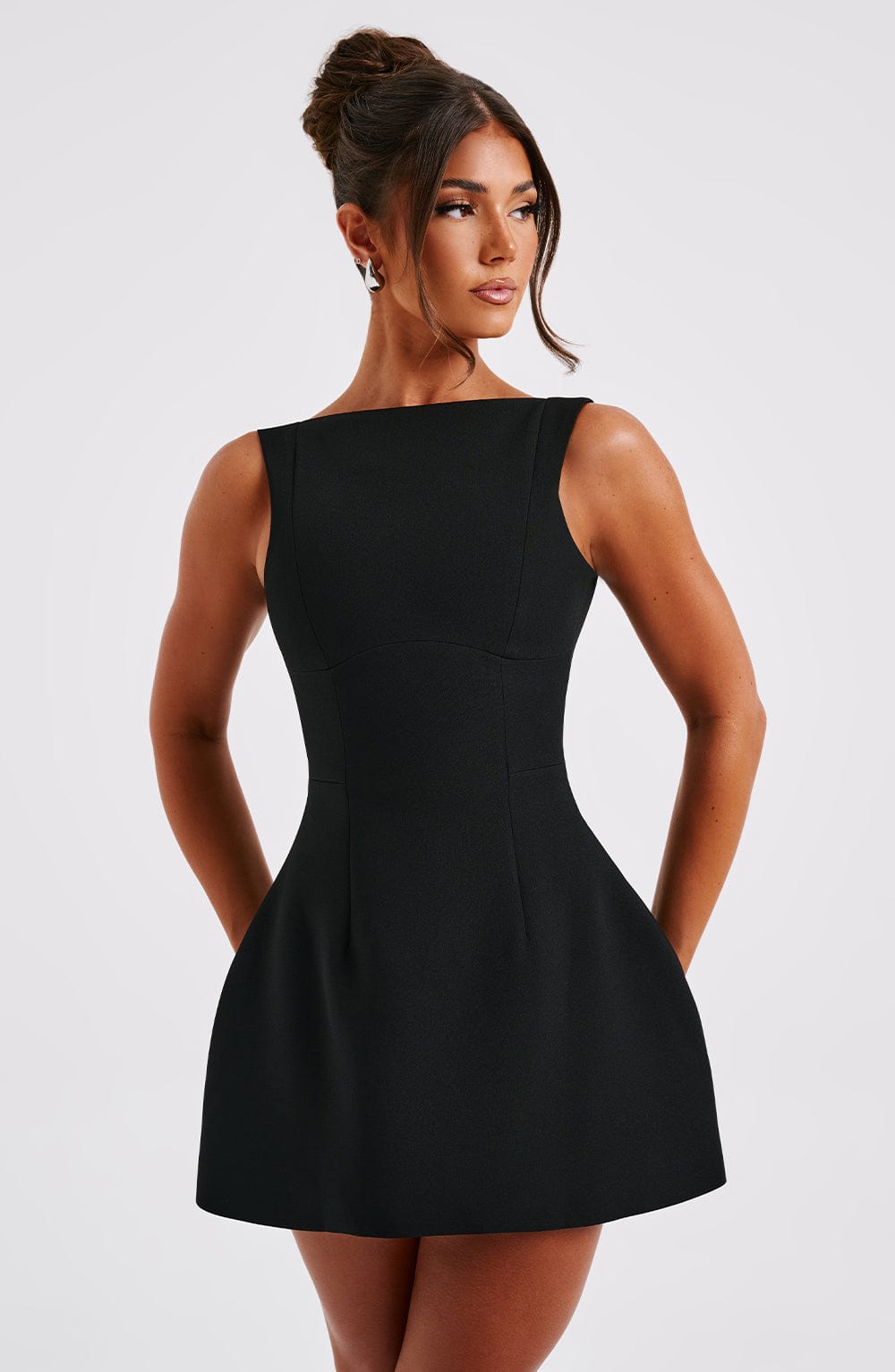 Aria Mini Dress - Black - Image 9