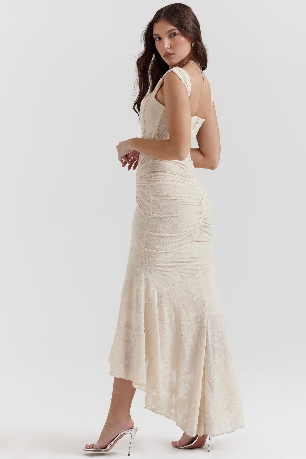 Celine Maxi Dress - Cream - Image 4