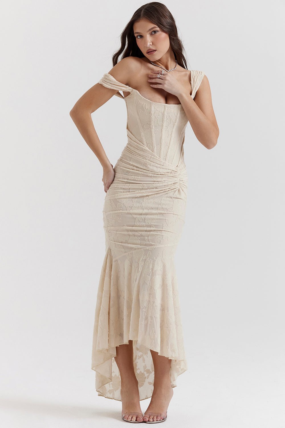 Celine Maxi Dress - Cream - Image 6