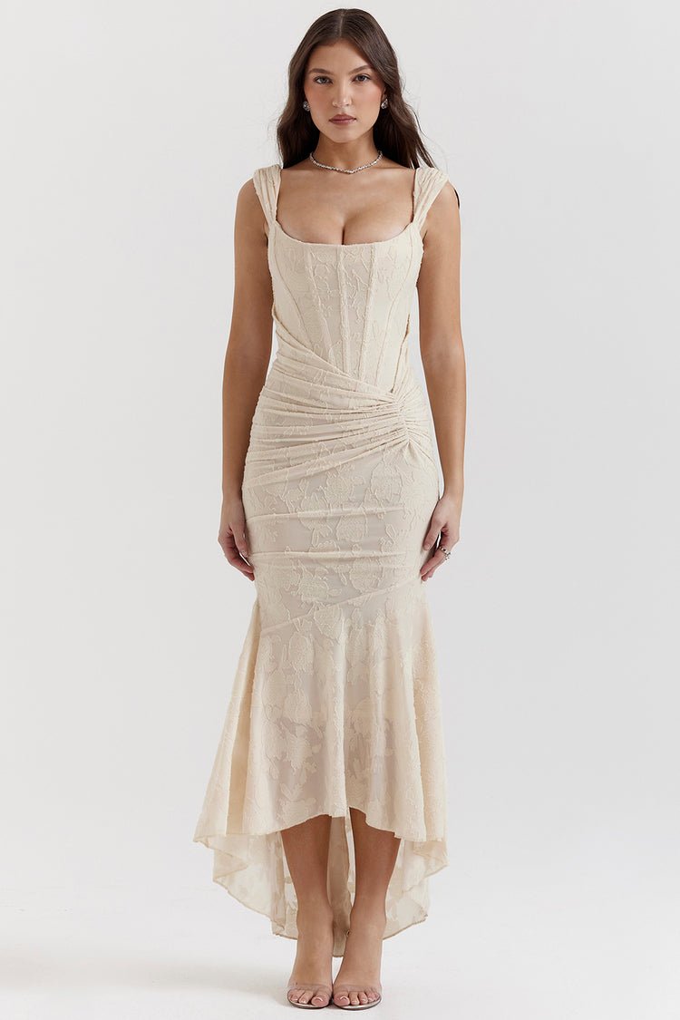 Celine Maxi Dress - Cream - Image 3