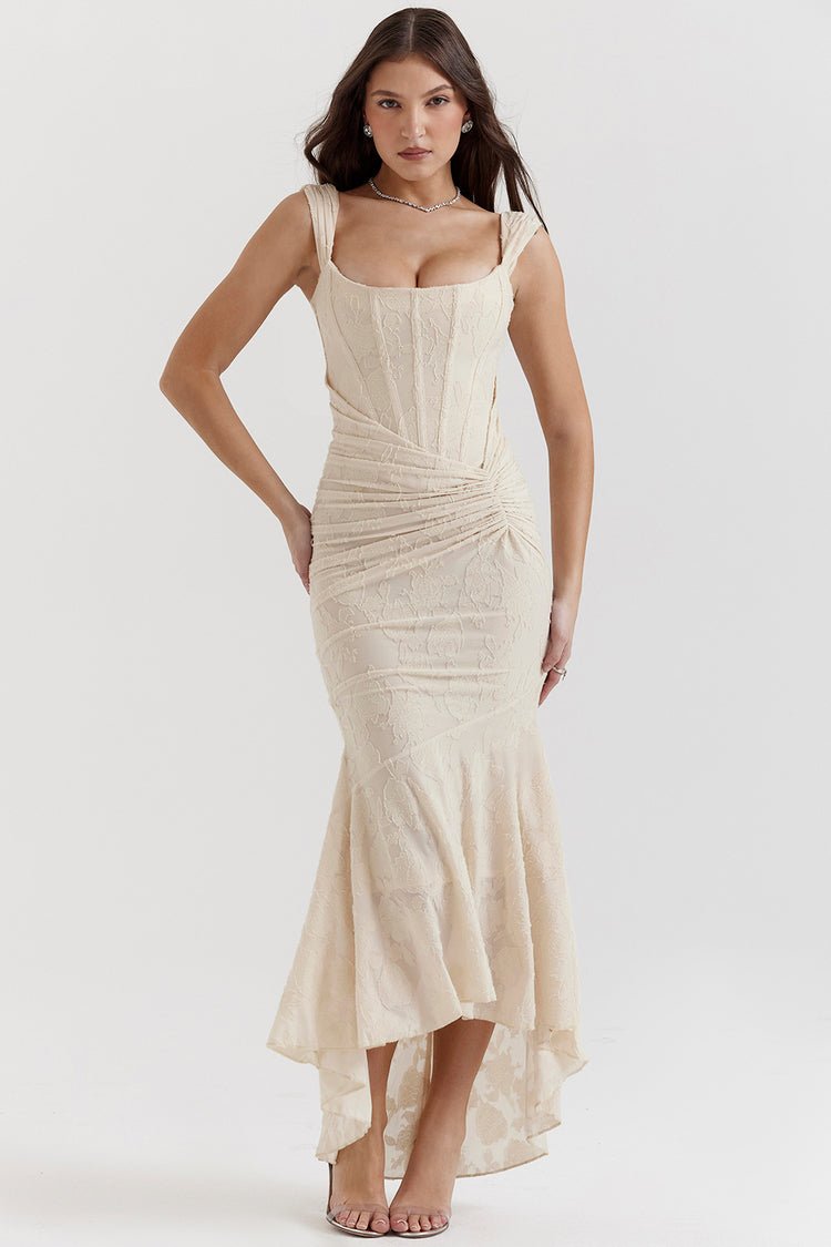 Celine Maxi Dress - Cream - Image 5