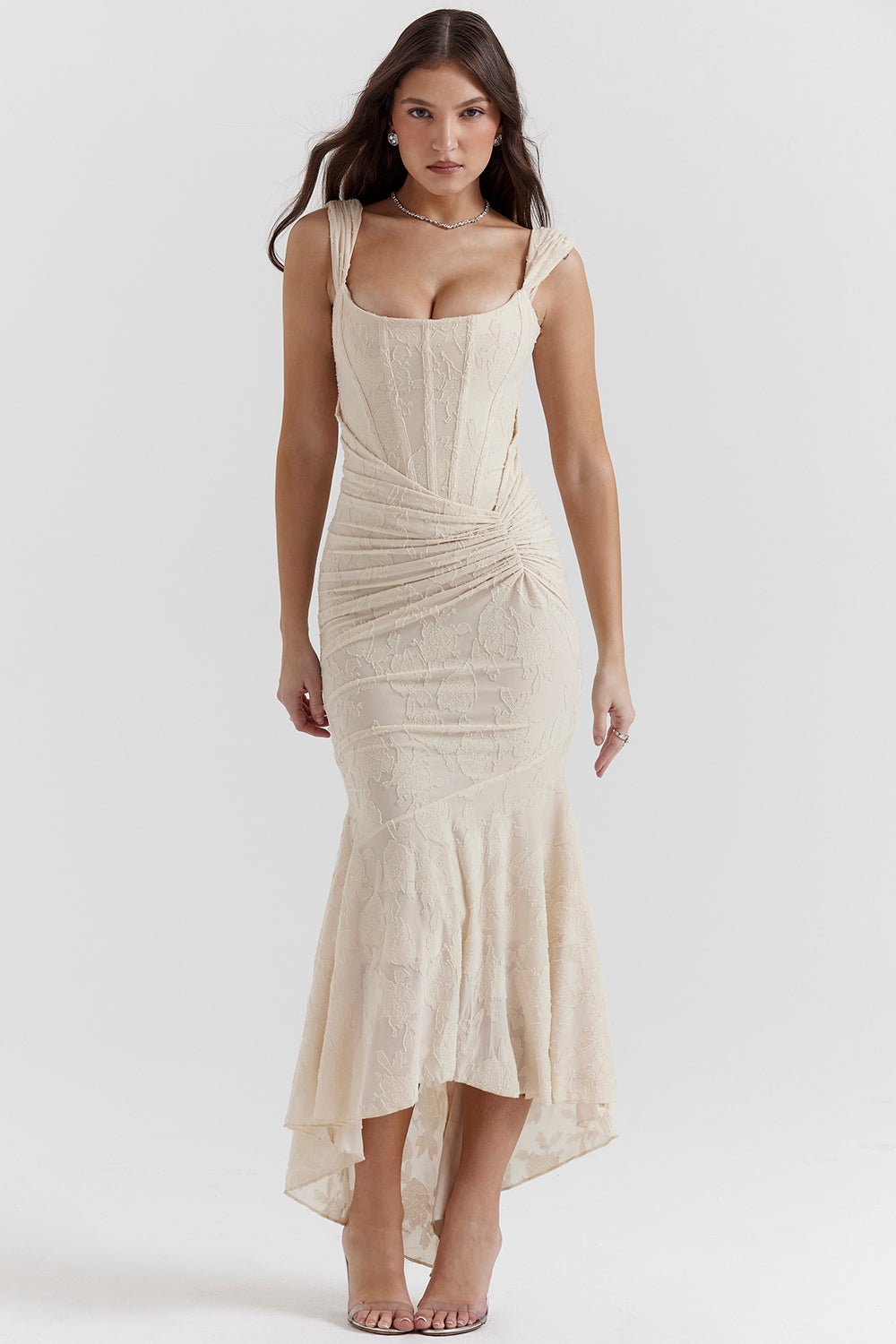 Celine Maxi Dress - Cream - Image 7