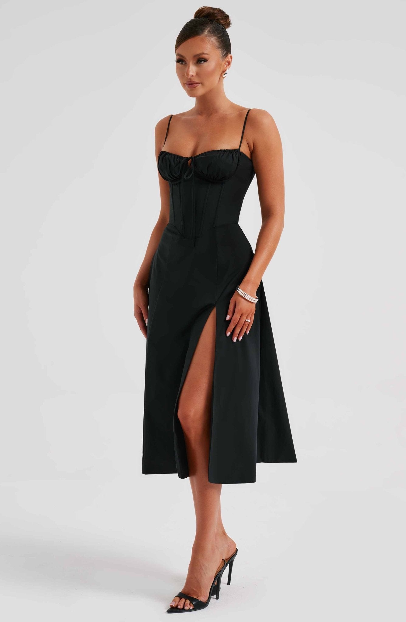 Delilah Midi Dress - Black - Image 9
