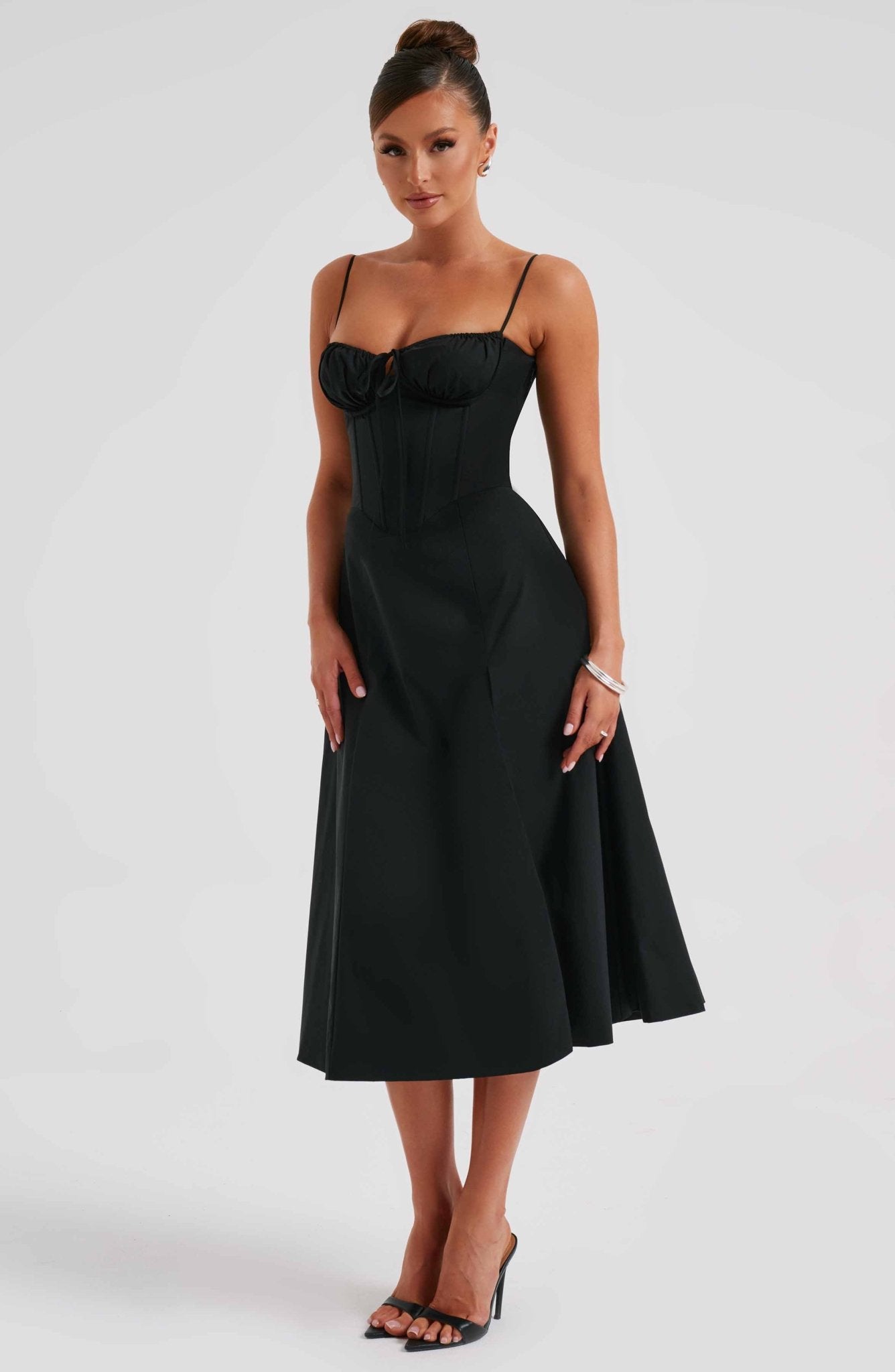 Delilah Midi Dress - Black - Image 4