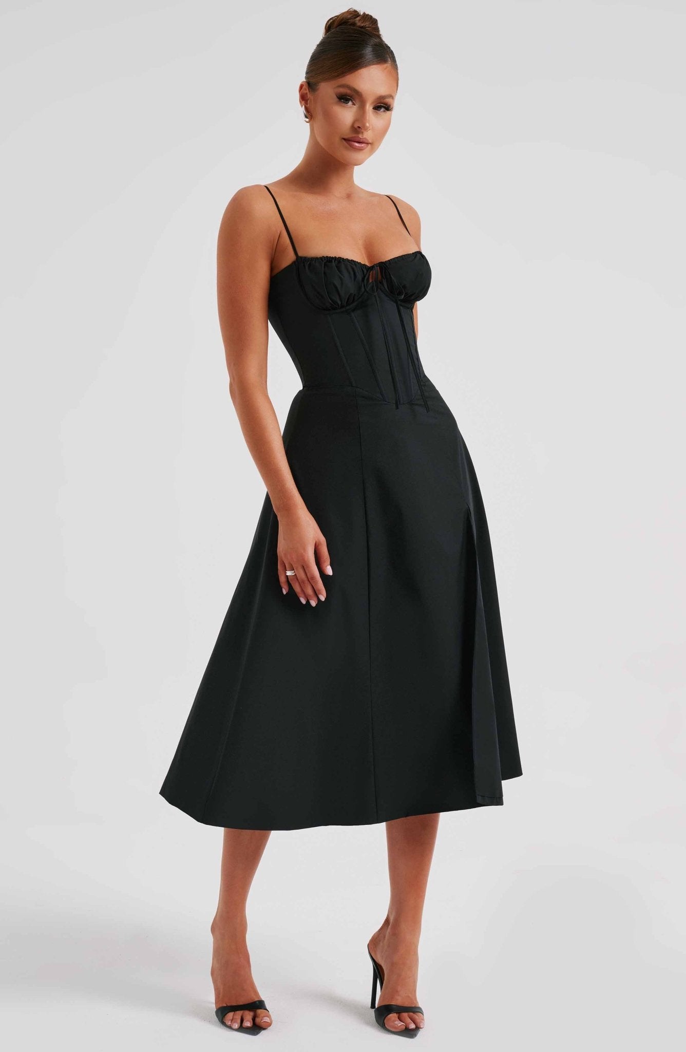 Delilah Midi Dress - Black - Image 5