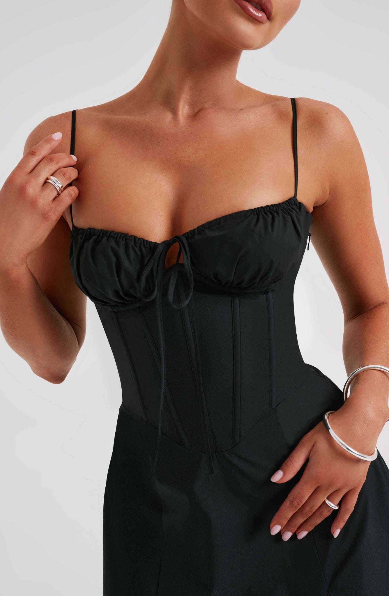 Delilah Midi Dress - Black - Image 10