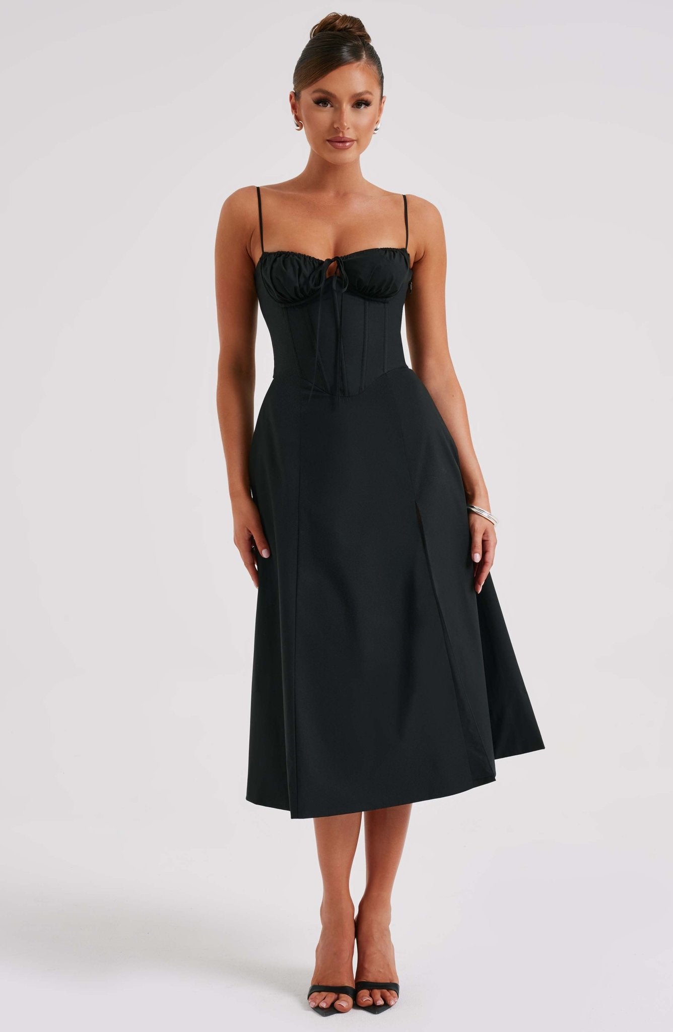 Delilah Midi Dress - Black - Image 6
