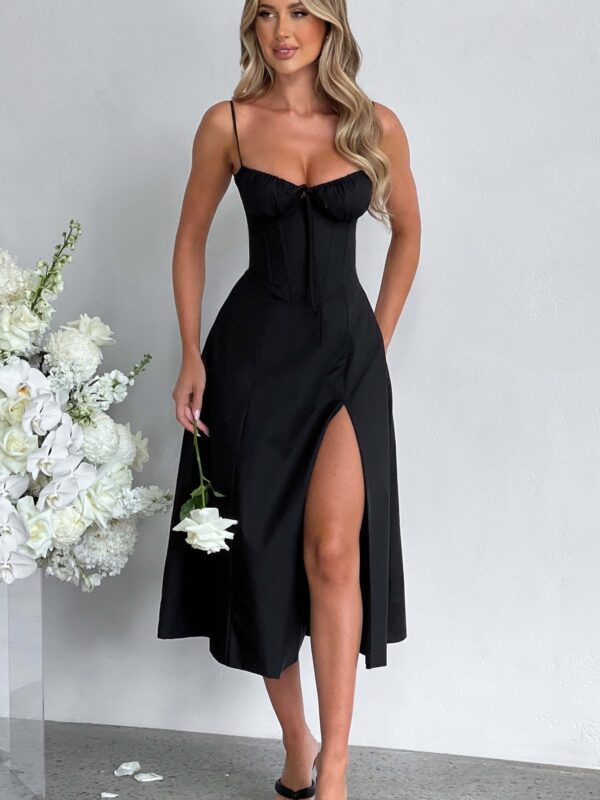 Delilah Midi Dress - Black