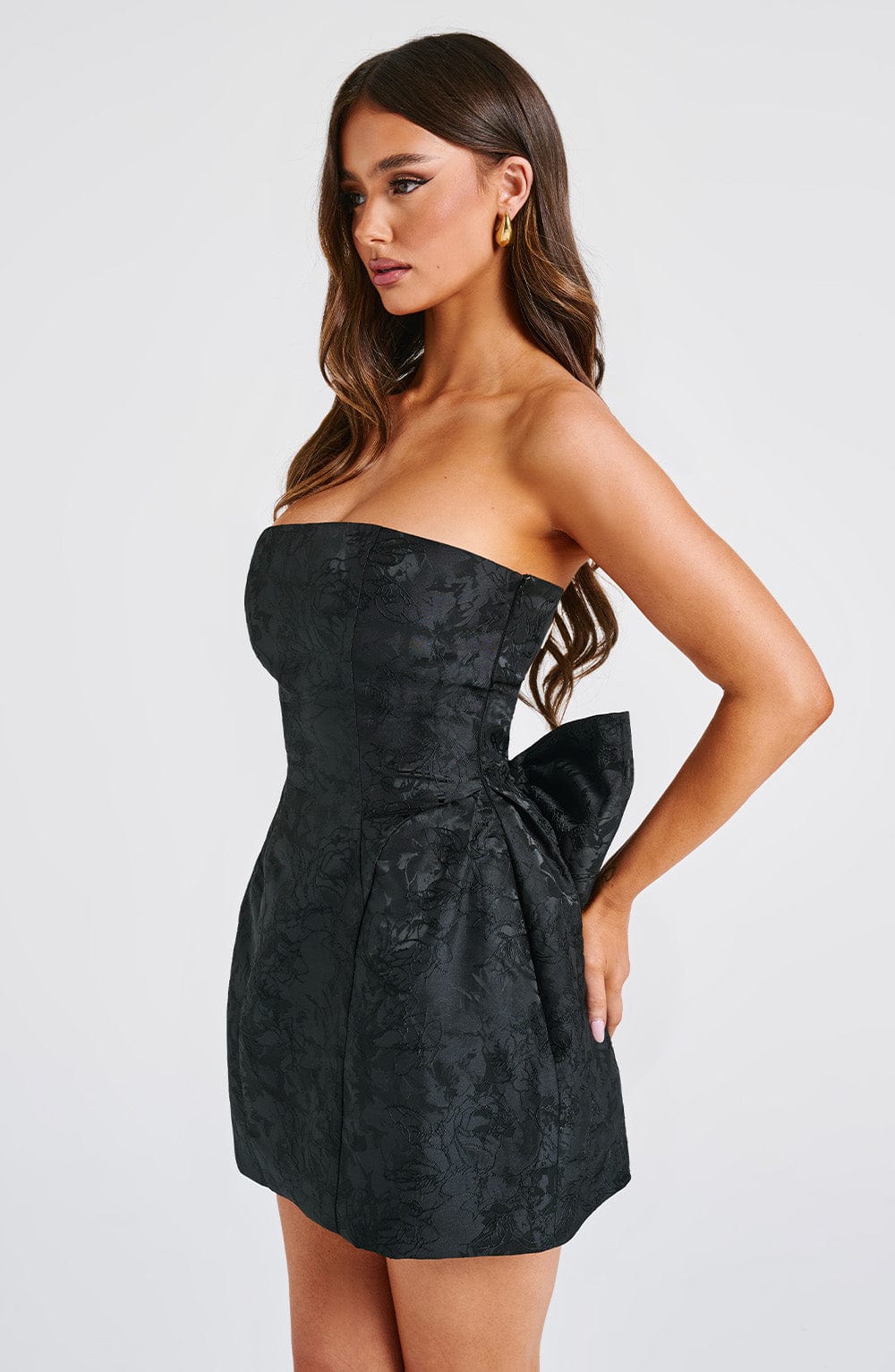 Eleana Mini Dress - Black - Image 4