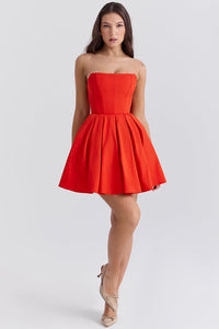 Evelina Mini Dress - Red - Image 4