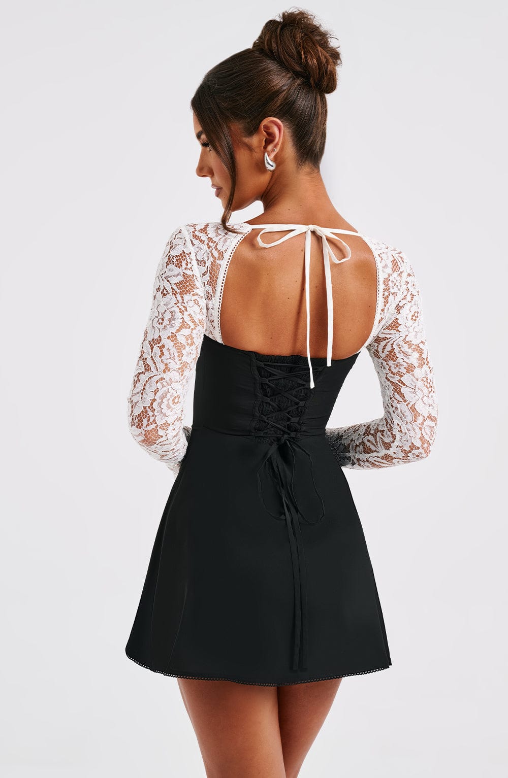 Jacinta Mini Dress - Black/White - Image 9