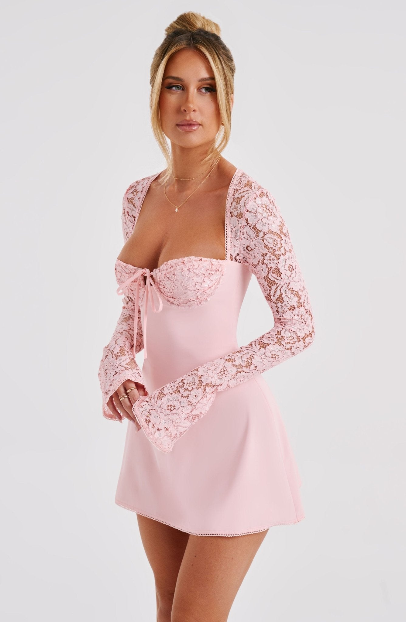 Jacinta Mini Dress - Blush - Image 11