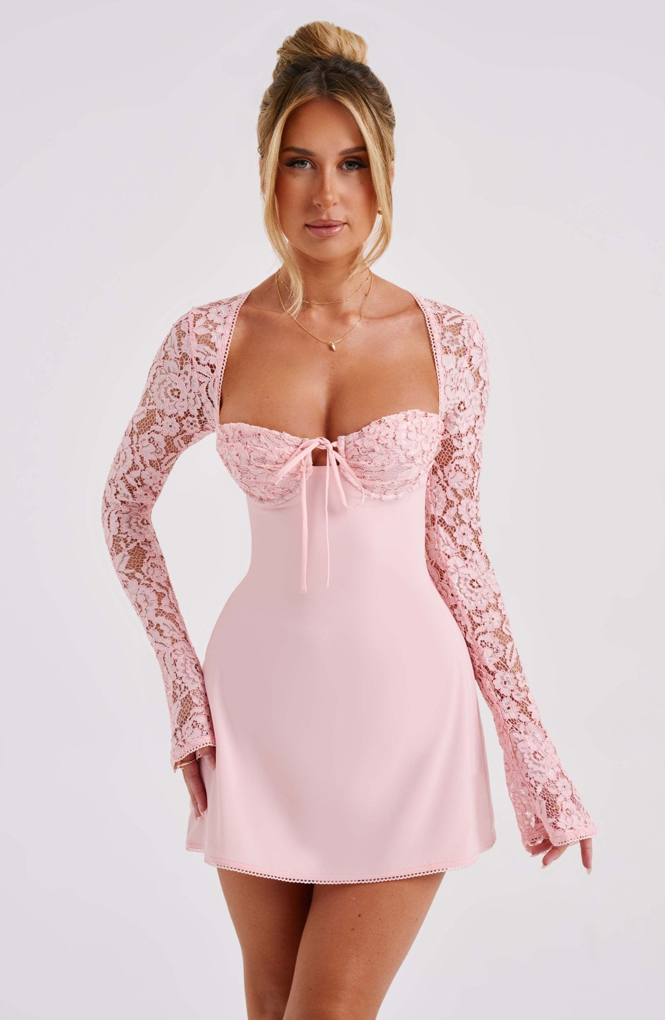 Jacinta Mini Dress - Blush - Image 12