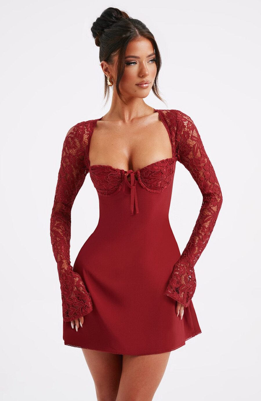 Jacinta Mini Dress - Red - Image 3