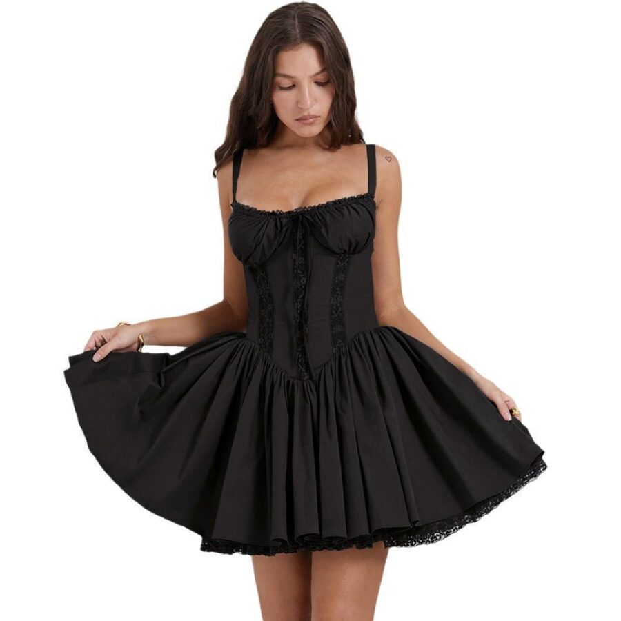 Jasmine Mini Dress - Black - Image 5