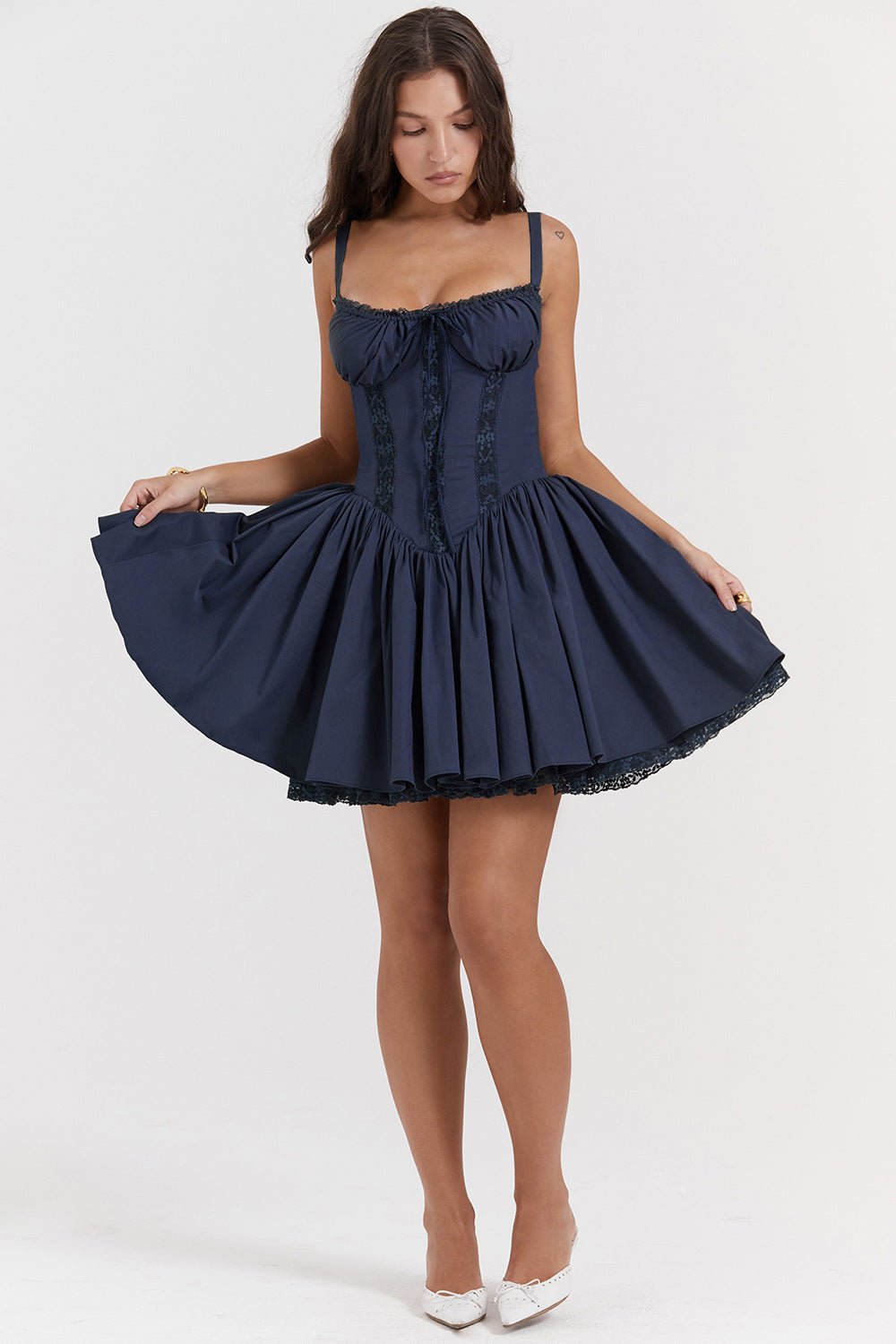 Jasmine Mini Dress - Navy Blue - Image 8