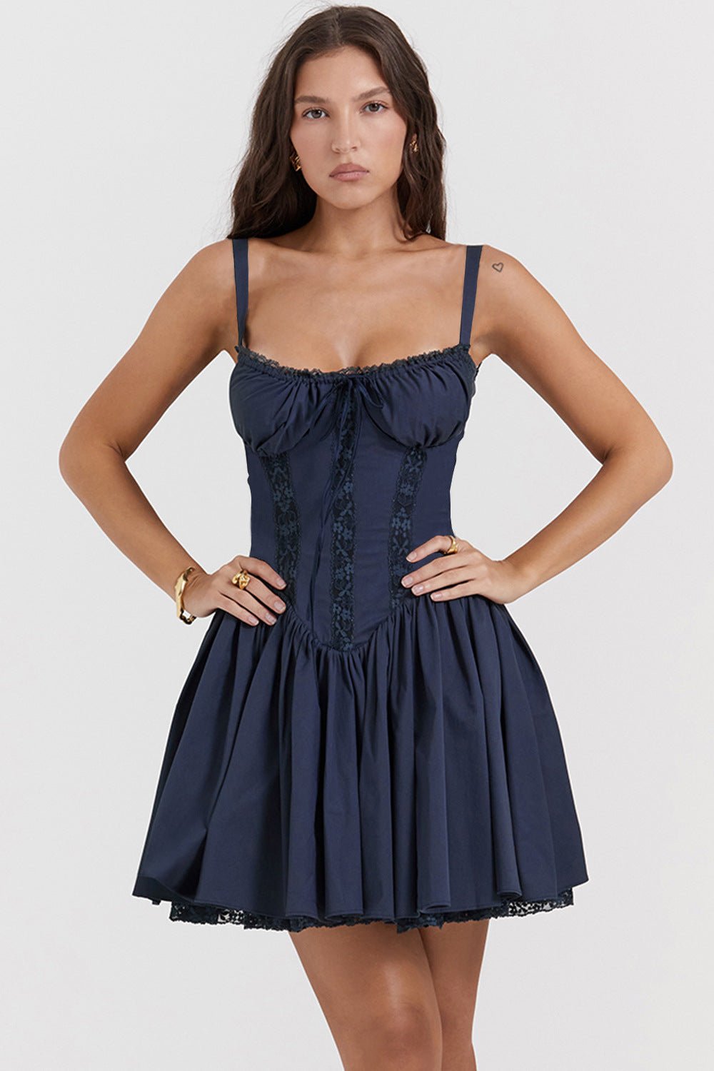 Jasmine Mini Dress - Navy Blue - Image 7