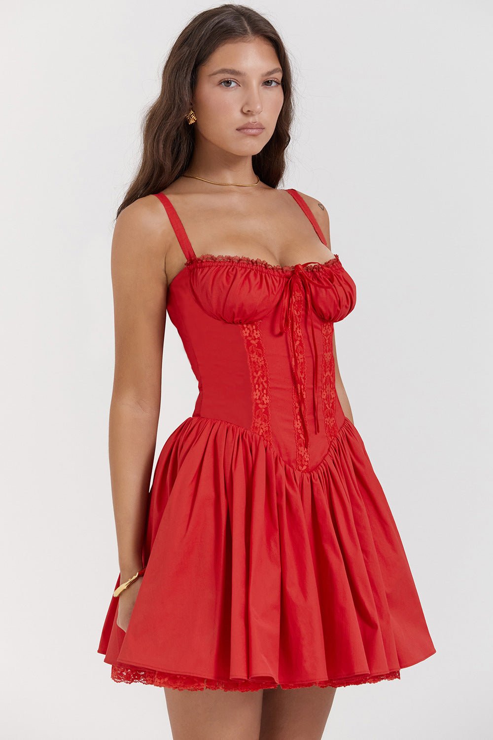 Jasmine Mini Dress - Red - Image 4