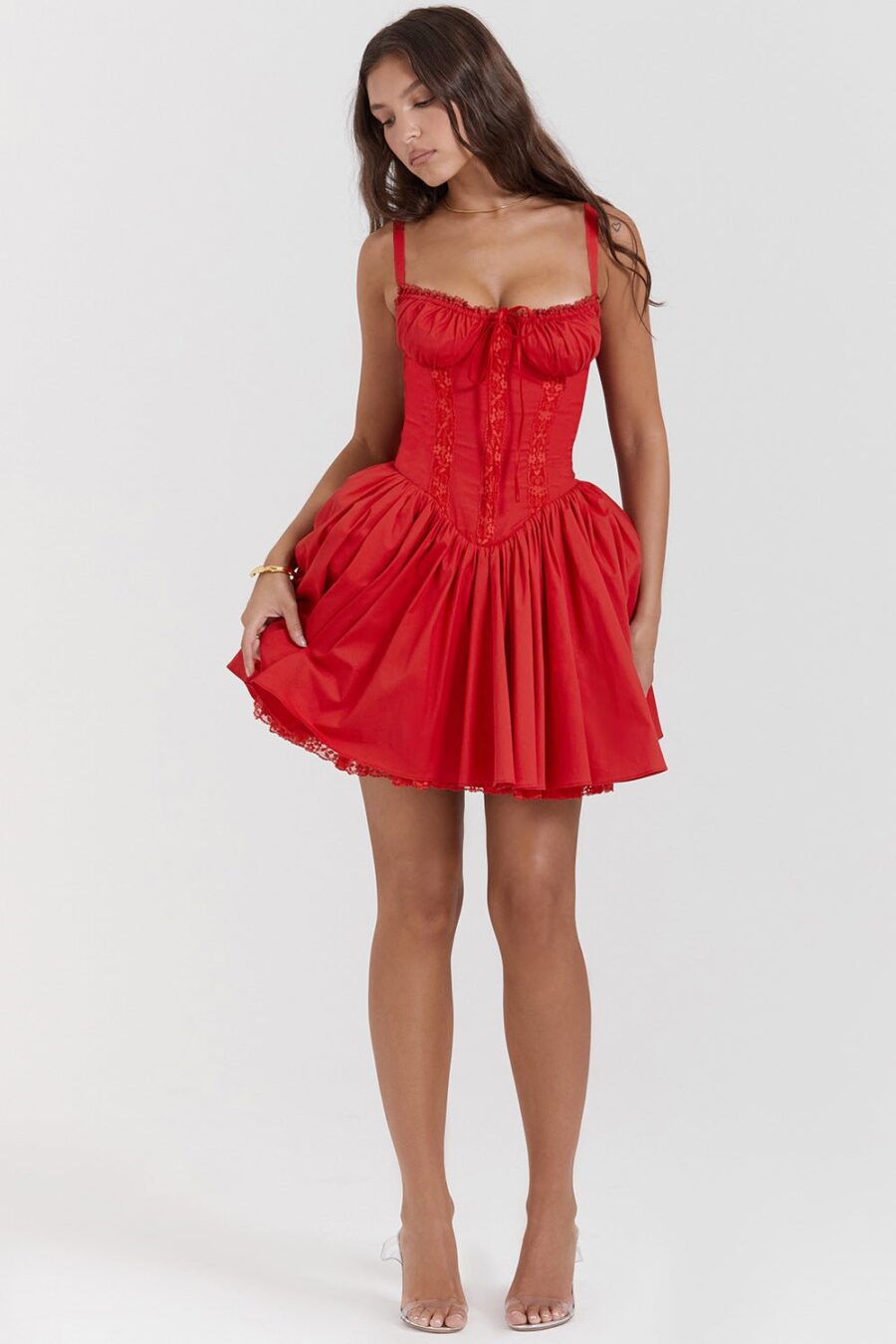 Jasmine Mini Dress - Red - Image 7