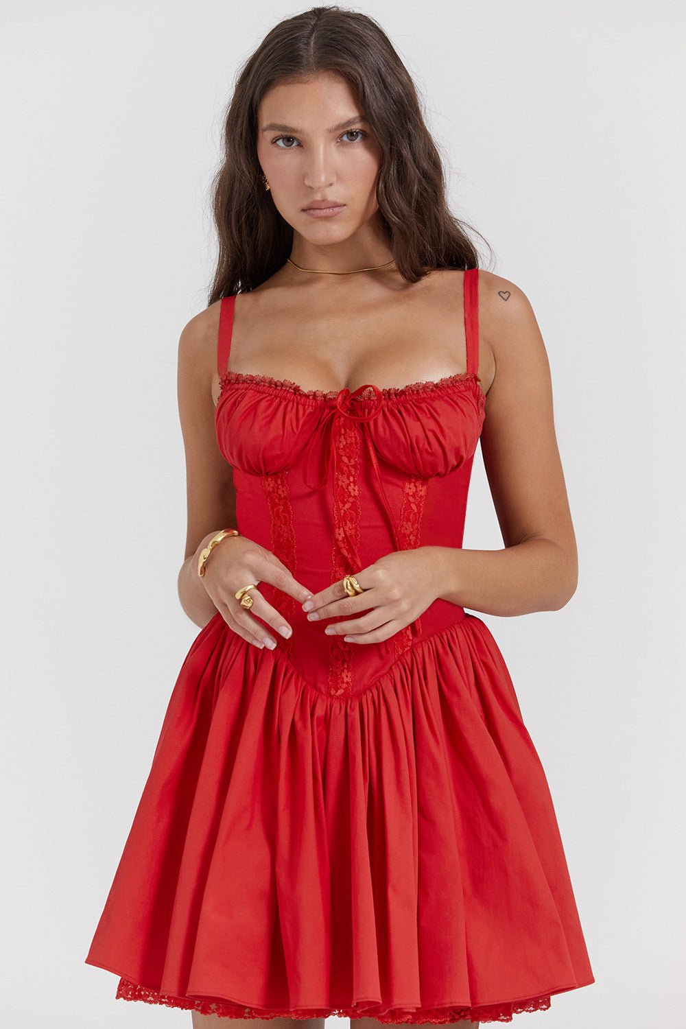 Jasmine Mini Dress - Red - Image 5