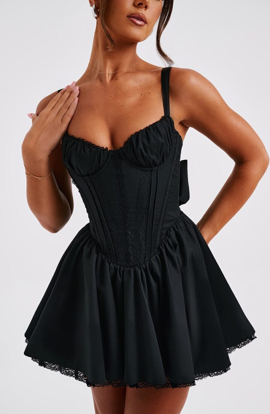 Josie Mini Dress - Black - Image 7