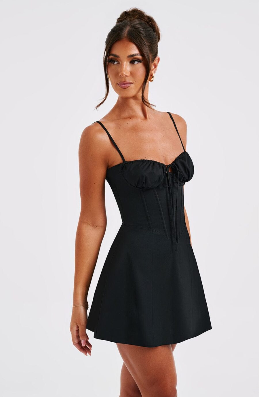 Lacey Mini Dress - Black - Image 6