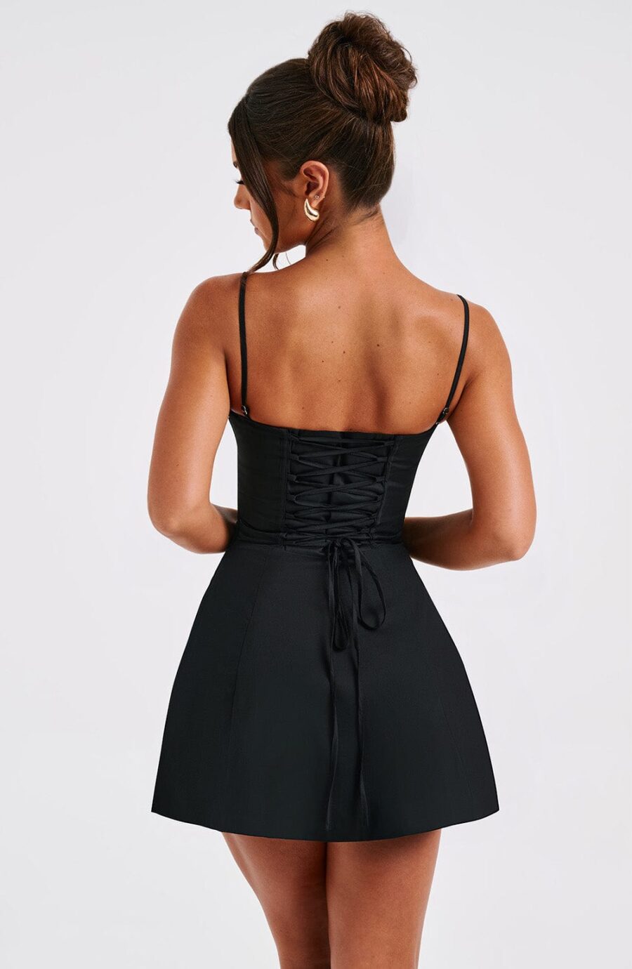 Lacey Mini Dress - Black - Image 5