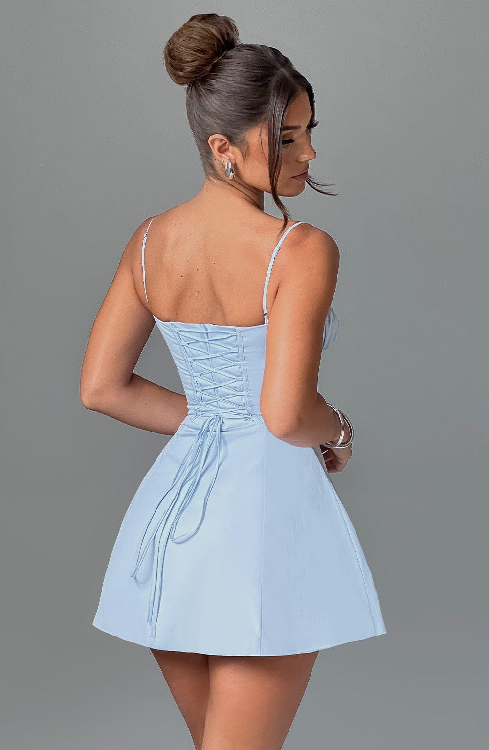 Lacey Mini Dress - Blue - Image 7