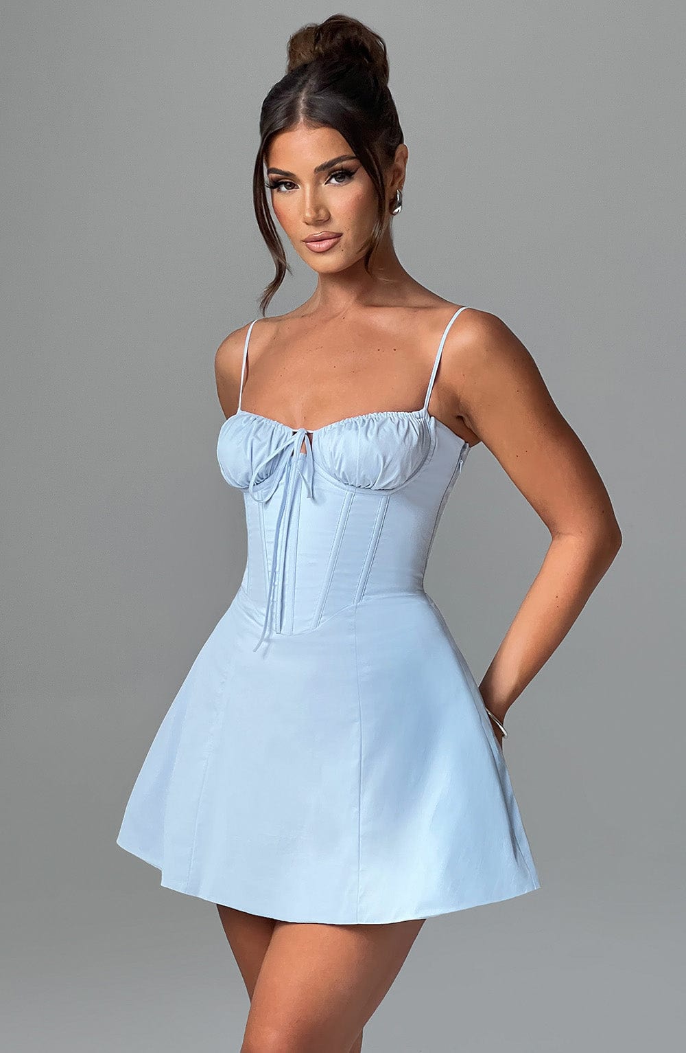 Lacey Mini Dress - Blue - Image 6
