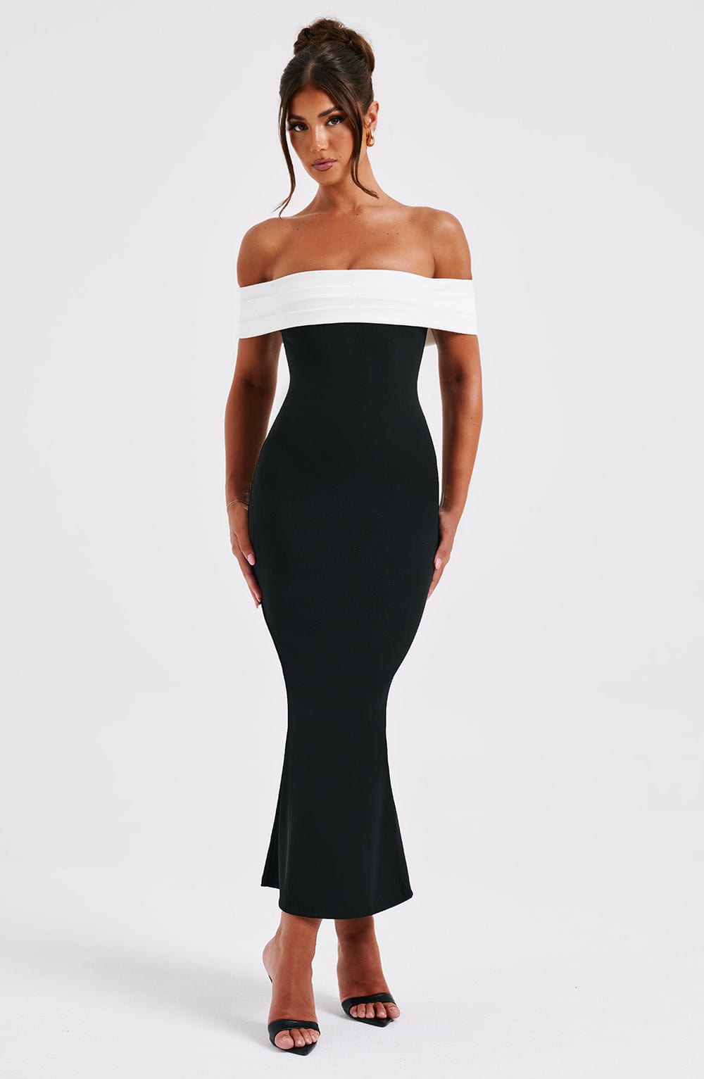 Lexi Midi Dress - Black/White - Image 3