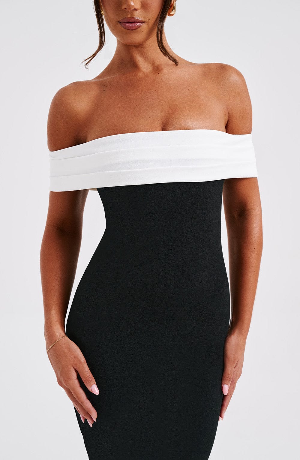 Lexi Midi Dress - Black/White - Image 5