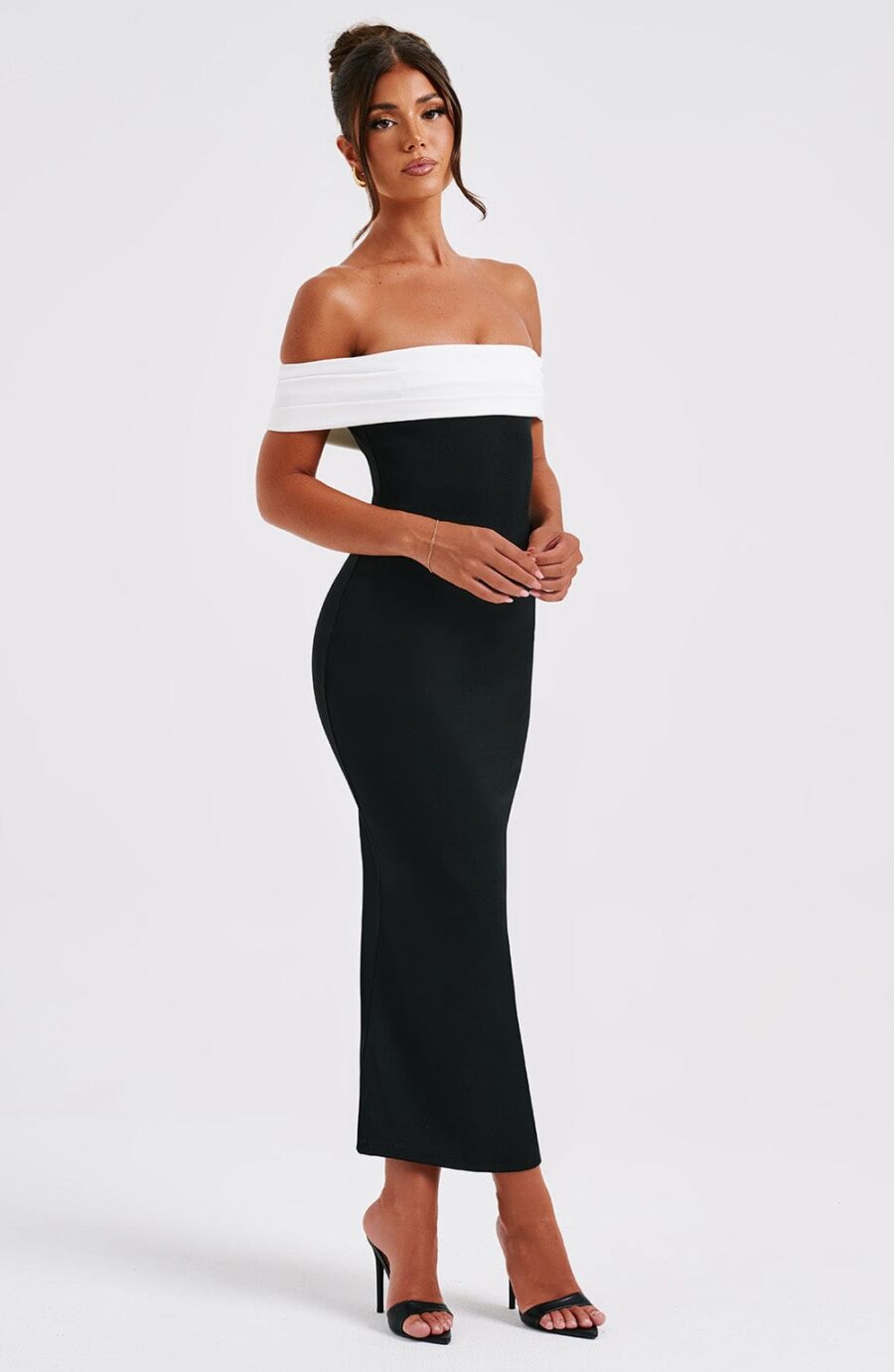 Lexi Midi Dress - Black/White - Image 7