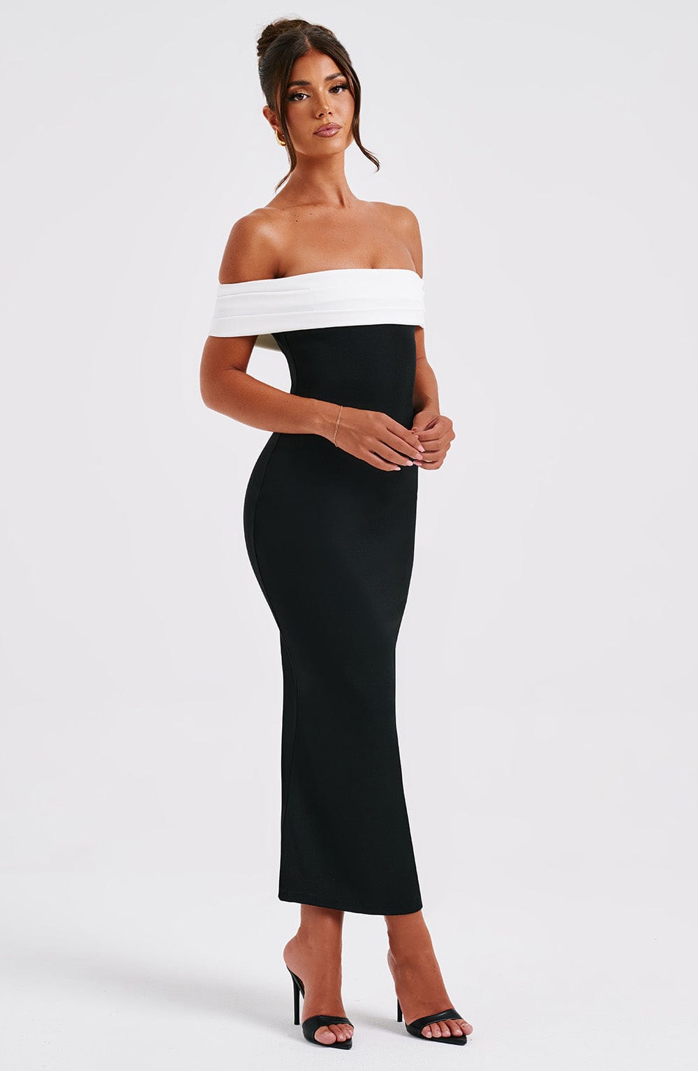 Lexi Midi Dress - Black/White - Image 7