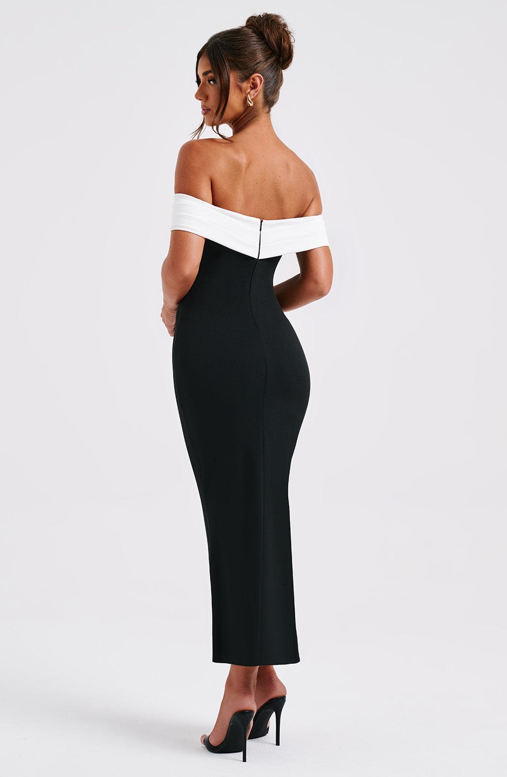 Lexi Midi Dress - Black/White - Image 4