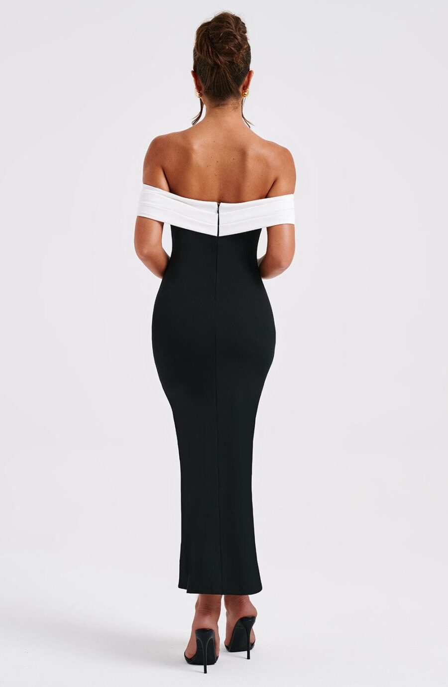 Lexi Midi Dress - Black/White - Image 6