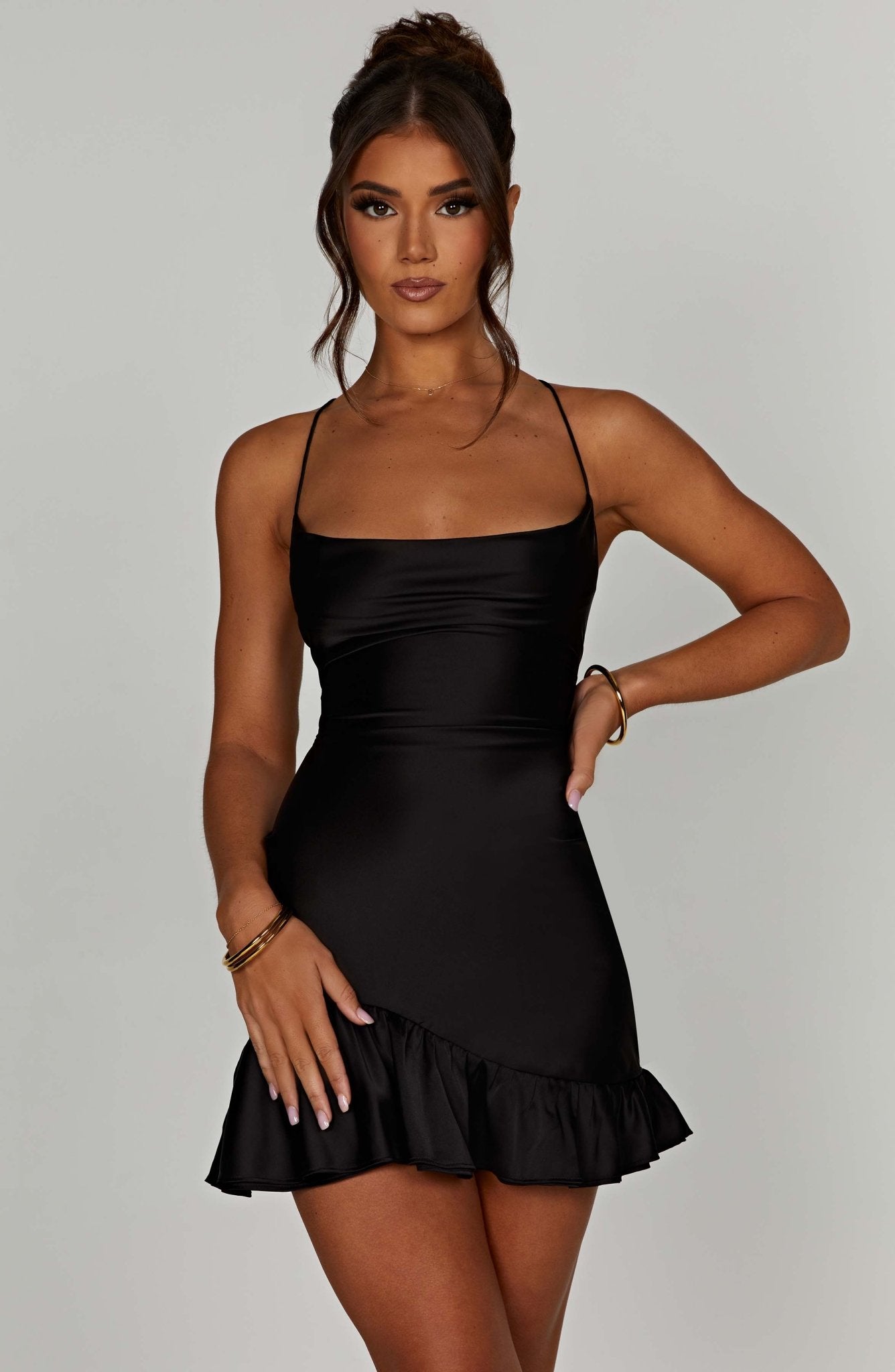 Nicola Mini Dress - Black - Image 4