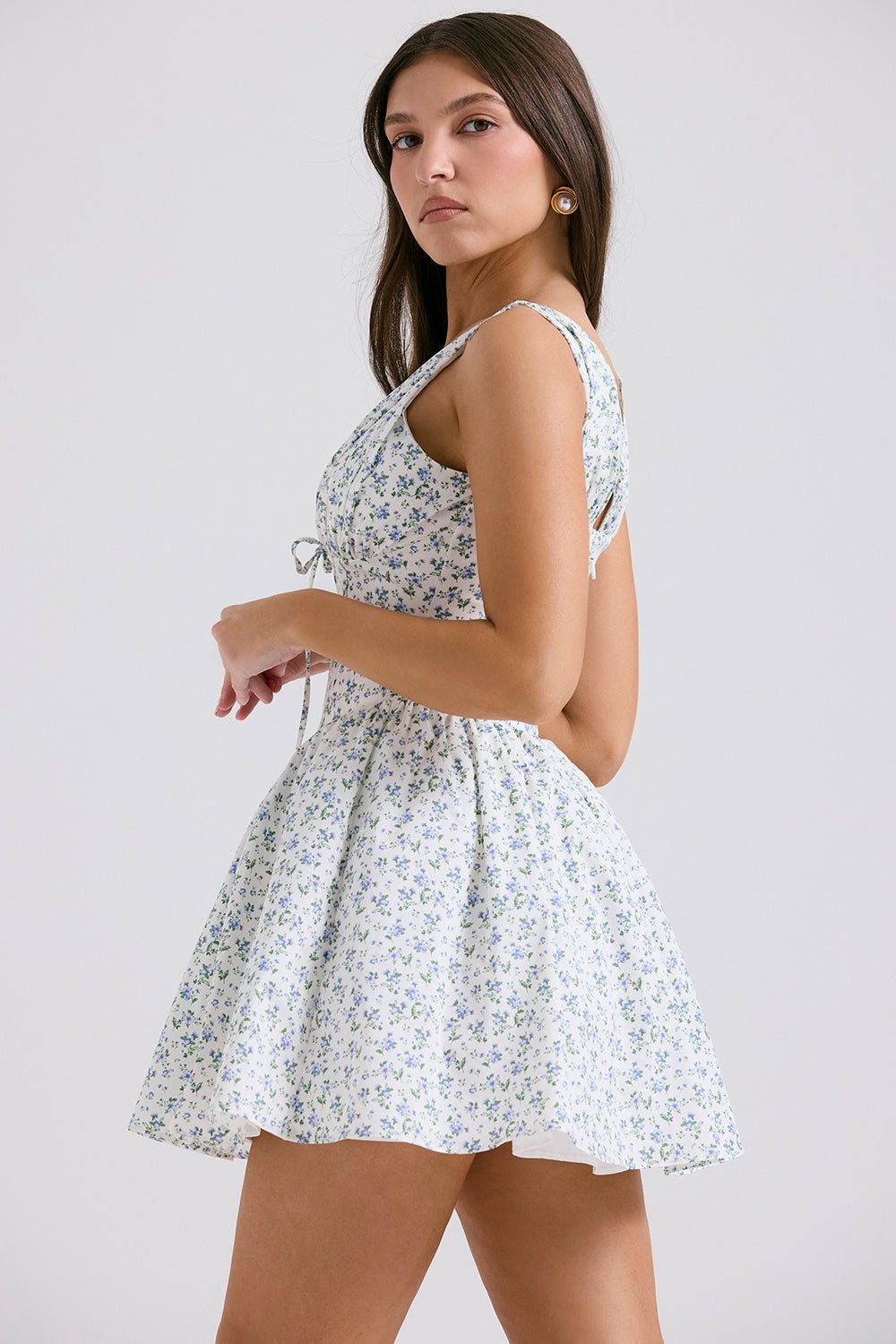 Sabrina Mini Sundress - White Bluebell - Image 6
