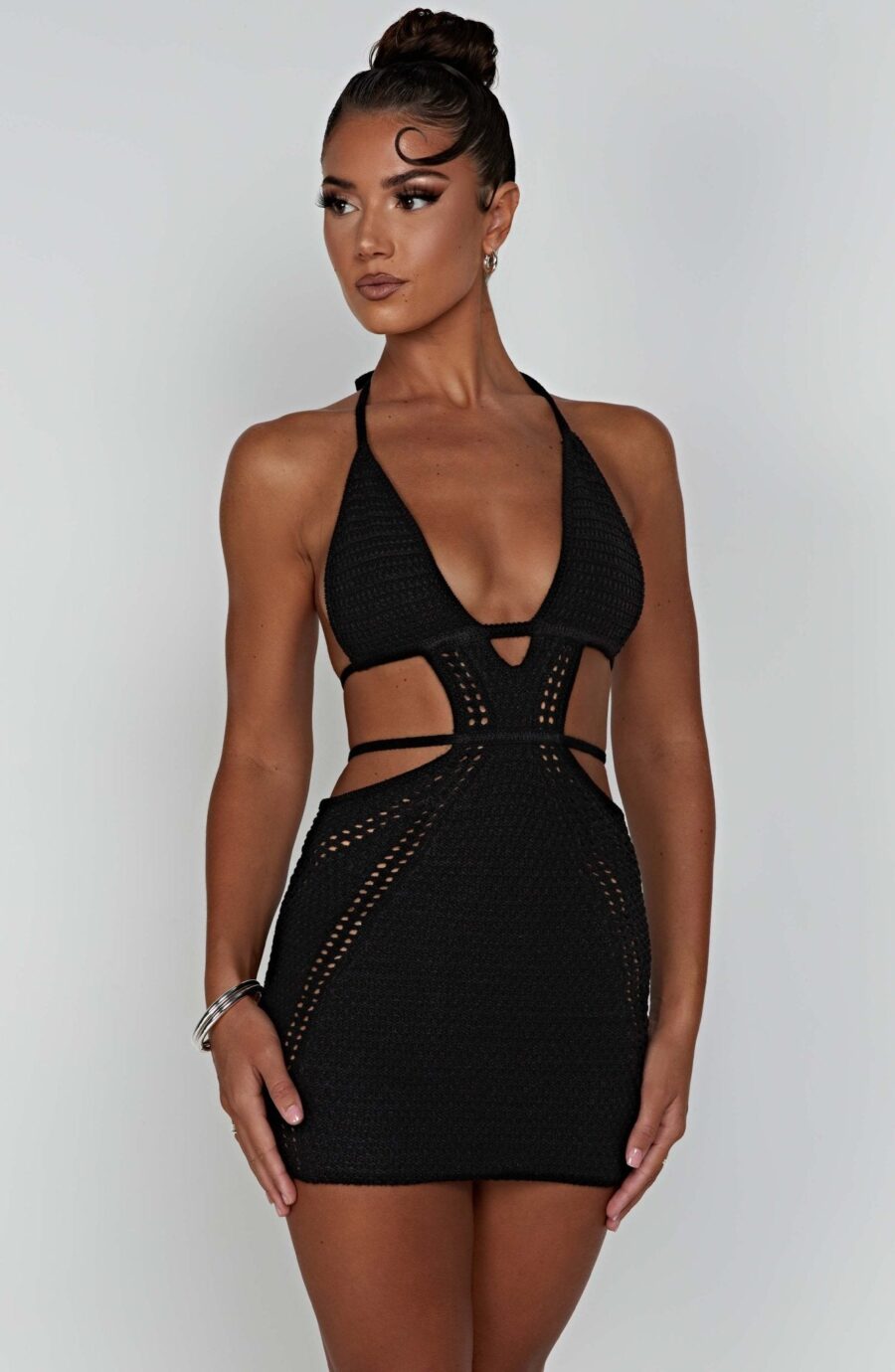 Sylvia Mini Dress - Black - Image 6