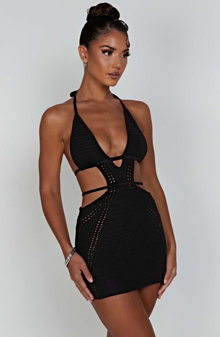 Sylvia Mini Dress - Black - Image 5