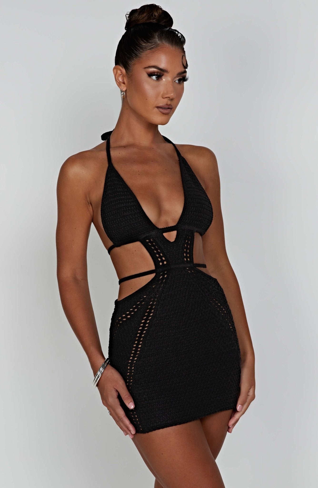 Sylvia Mini Dress - Black - Image 5