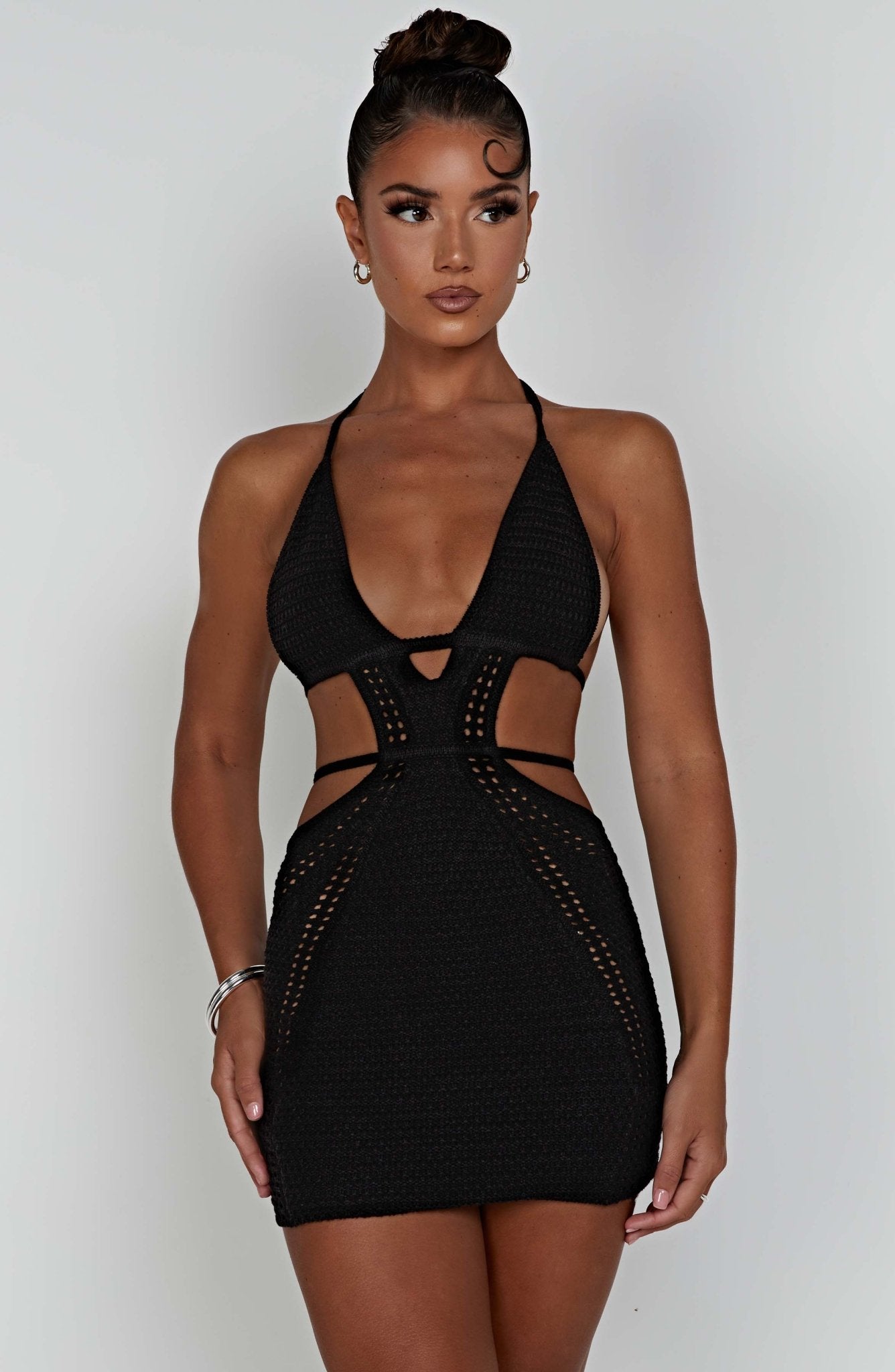 Sylvia Mini Dress - Black - Image 7