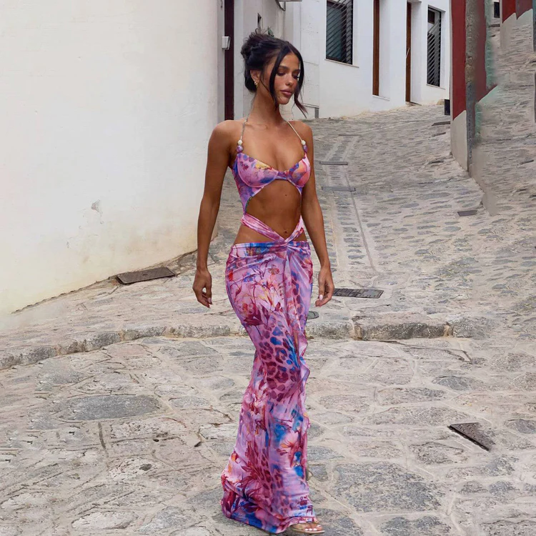 Tropic Mirage Bikini & Mesh Skirt Set - Image 4