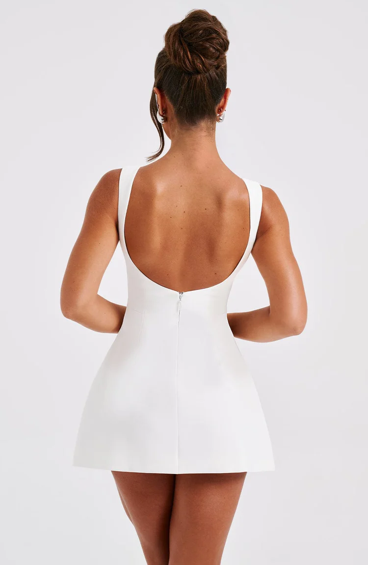 Aria Mini Dress - Ivory - Image 8