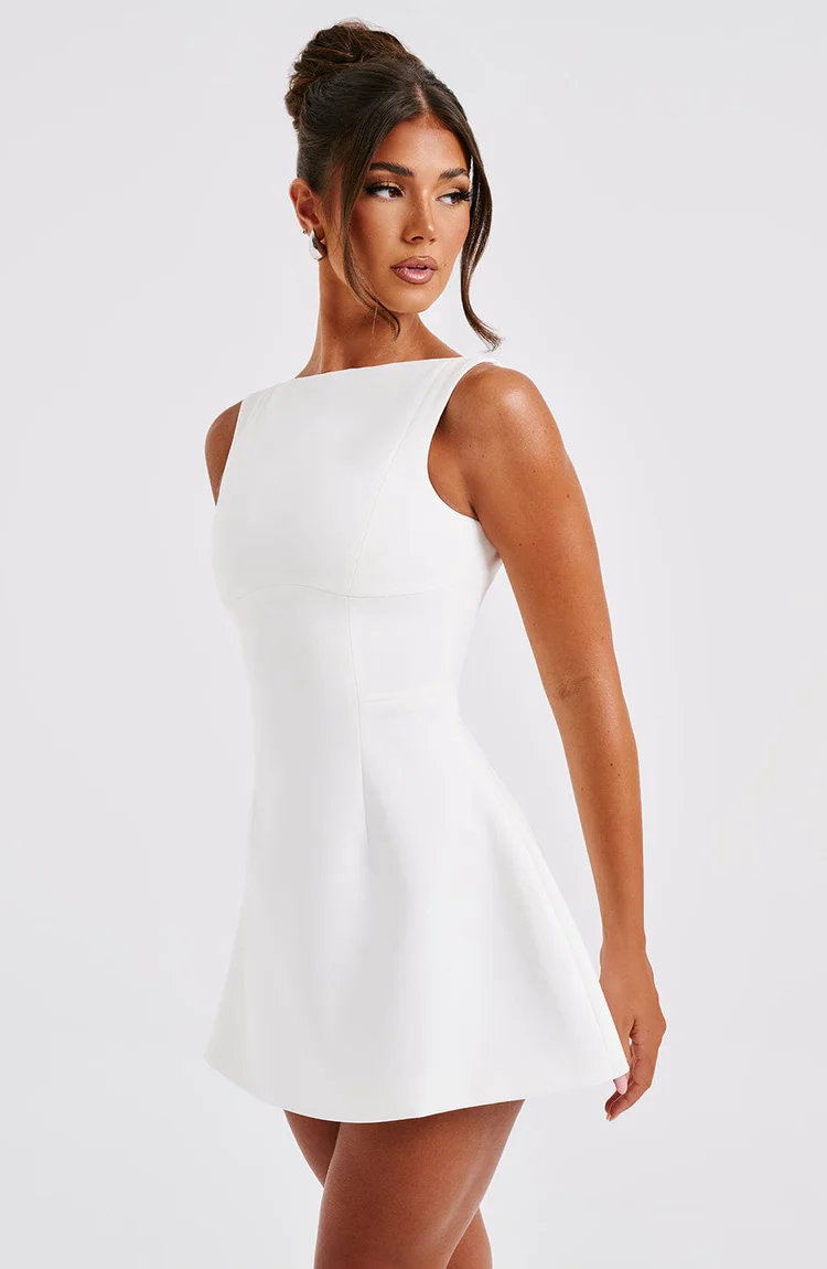 Aria Mini Dress - Ivory - Image 6