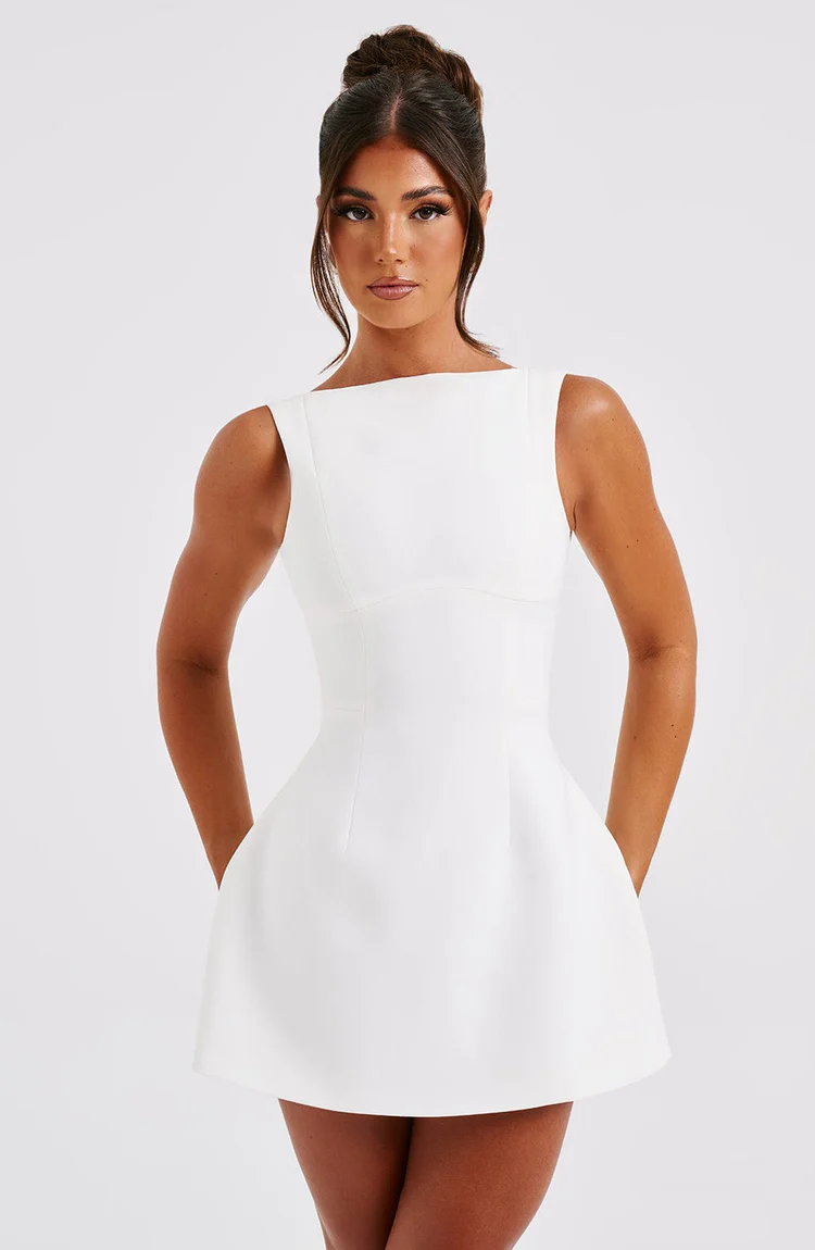 Aria Mini Dress - Ivory - Image 2