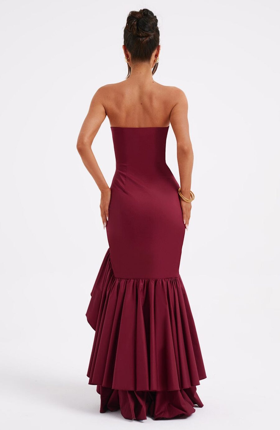 Angelina Maxi Dress - Burgundy - Image 2