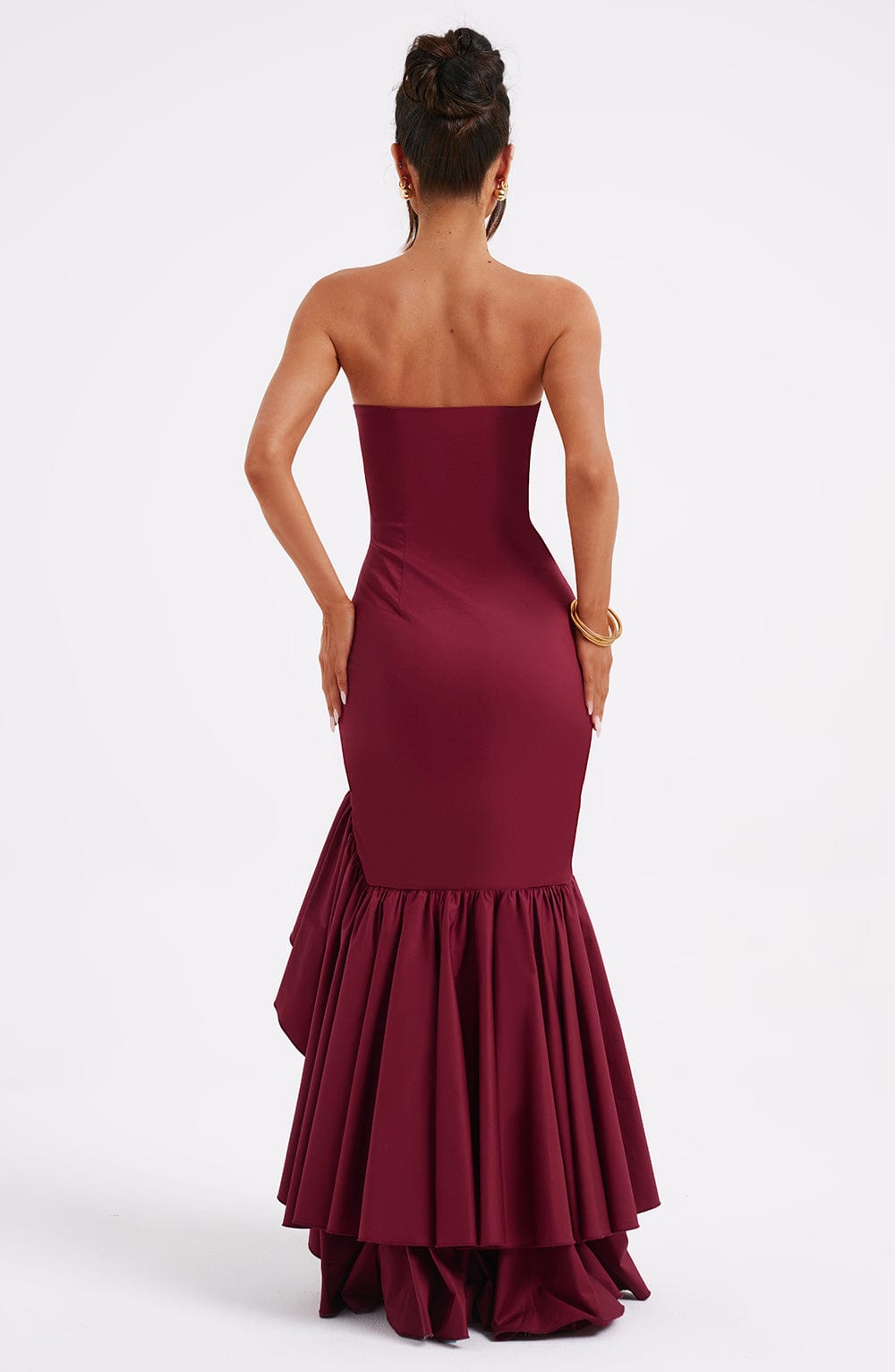 Angelina Maxi Dress - Burgundy - Image 2